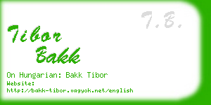 tibor bakk business card